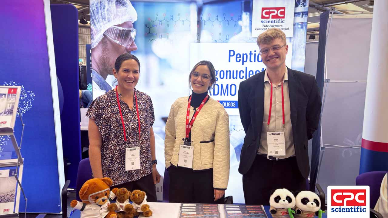 Leading peptide and oligonucleotide CDMO CPC Scientific attends NextGen Biomed 2026 as a Silver Sponsor, with Sheri Ambriz, Claudia Badia i Lopez, and Joseph Denby