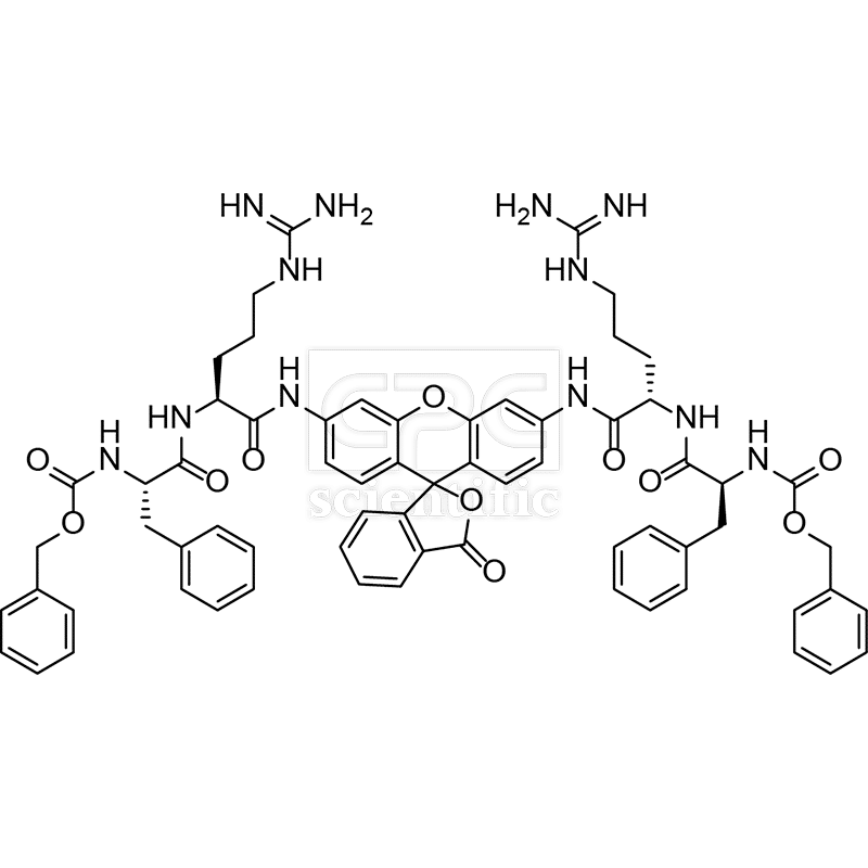 Rhodamine 110, bis-(CBZ-L-phenylalanyl-L-arginine amide)