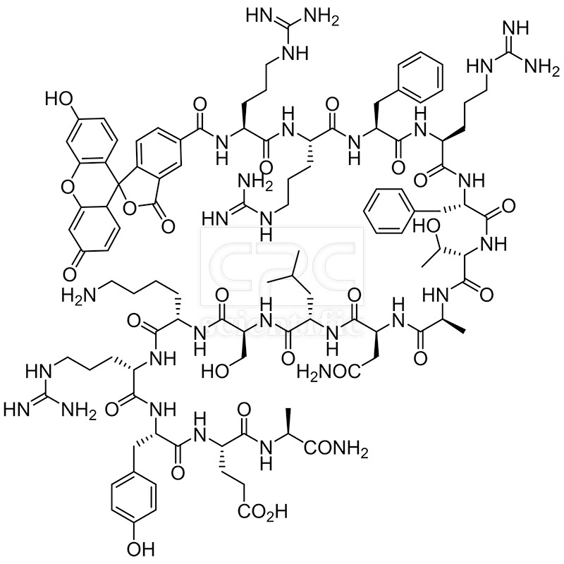 5FAM-RRFRFTANLSKRYEA-NH2