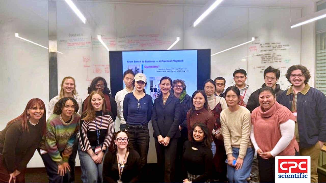Theresa Cheng presents to Weill Cornell PhD students, reflecting CPC Scientific's commitment to supporting therapeutic innovation and next-generation scientific leaders